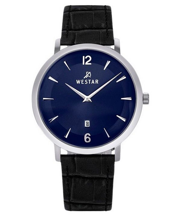 Westar profil læderrem Blue Dial Quartz 50219STN104 herreur