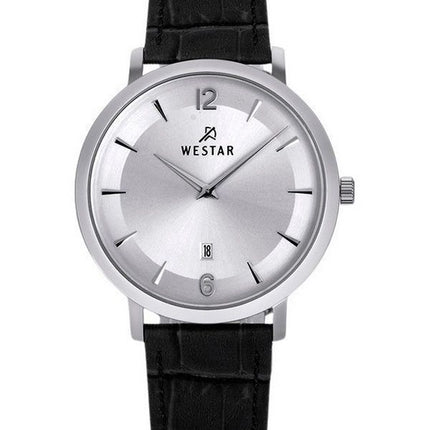 Westar profil læderrem Silver Dial Quartz 50219STN107 herreur