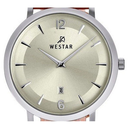 Westar profil læderrem Light Champagne Urskive Quartz 50219STN122 herreur