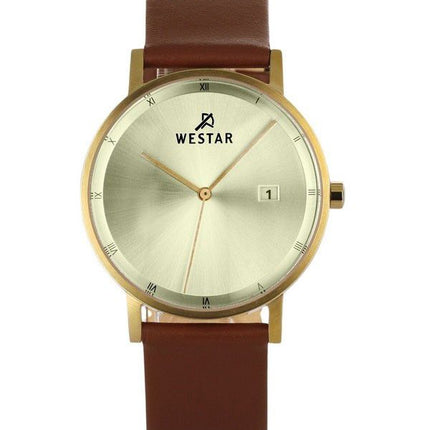 Westar profil læderrem Light Champagne Urskive Quartz 50221GPN122 Herreur