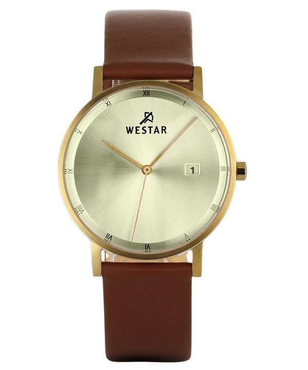 Westar profil læderrem Light Champagne Urskive Quartz 50221GPN122 Herreur