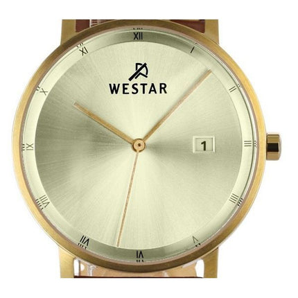 Westar profil læderrem Light Champagne Urskive Quartz 50221GPN122 Herreur