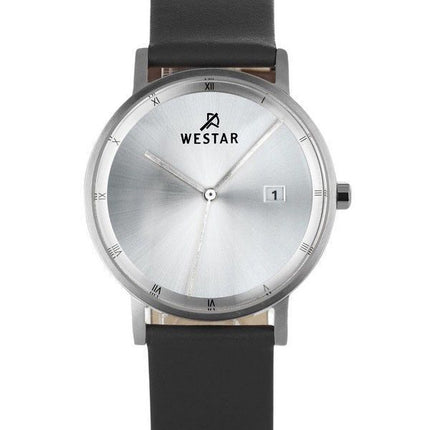 Westar profil læderrem Silver Dial Quartz 50221STN107 herreur