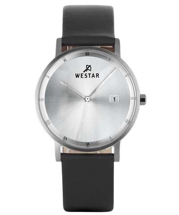 Westar profil læderrem Silver Dial Quartz 50221STN107 herreur