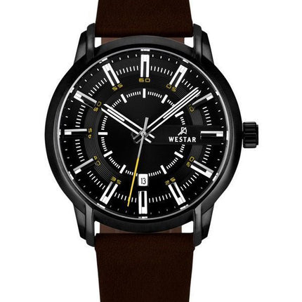 Westar profil læderrem Black Dial Quartz 50228BBN523 herreur