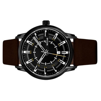 Westar profil læderrem Black Dial Quartz 50228BBN523 herreur