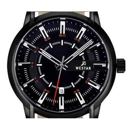 Westar profil læderrem Black Dial Quartz 50228STN883 herreur