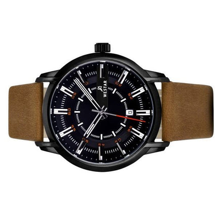 Westar profil læderrem Black Dial Quartz 50228STN883 herreur