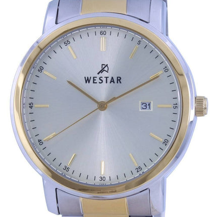 Westar Silver Dial Two Tone Rustfrit Steel Quartz 50243 CBN 102 herreur