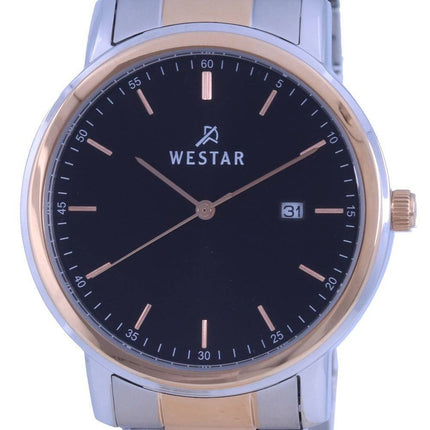 Westar Black Dial Two Tone Rustfrit Steel Quartz 50243 SPN 603 herreur