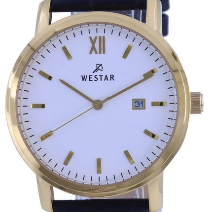 Westar White Dial Gold Tone Rustfrit Steel Quartz 50244 GPN 101 herreur