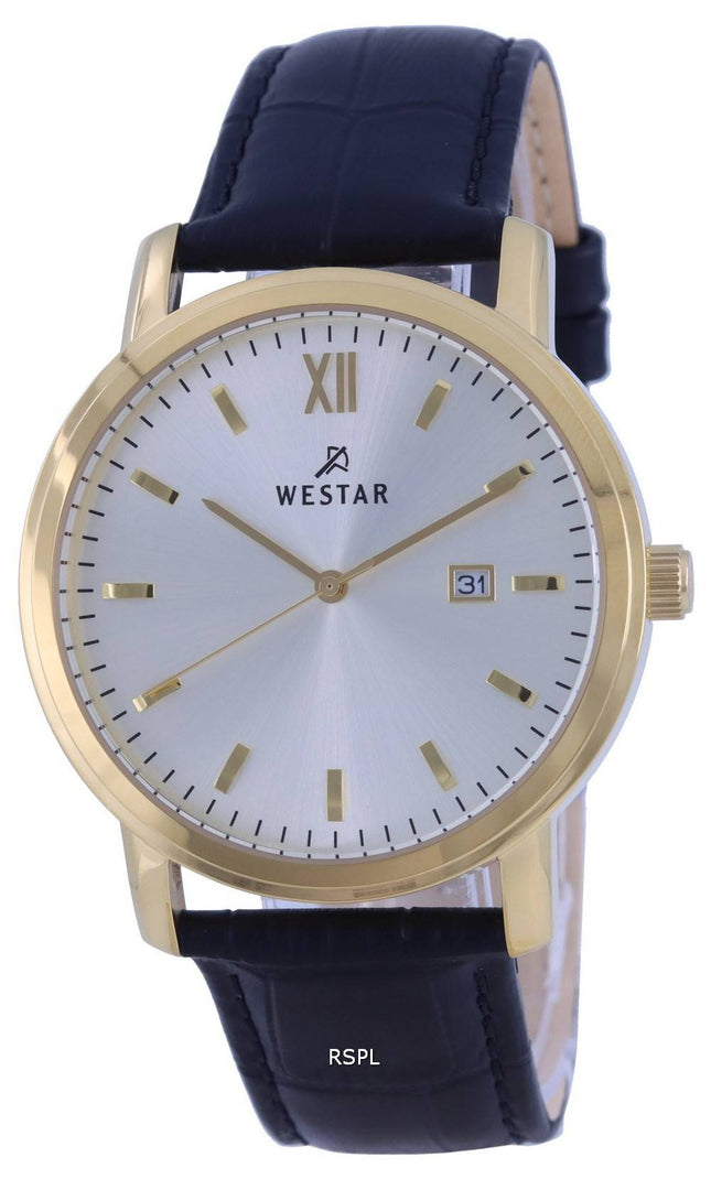 Westar Silver Dial LÃ¦derrem Quartz 50244 GPN 102 herreur