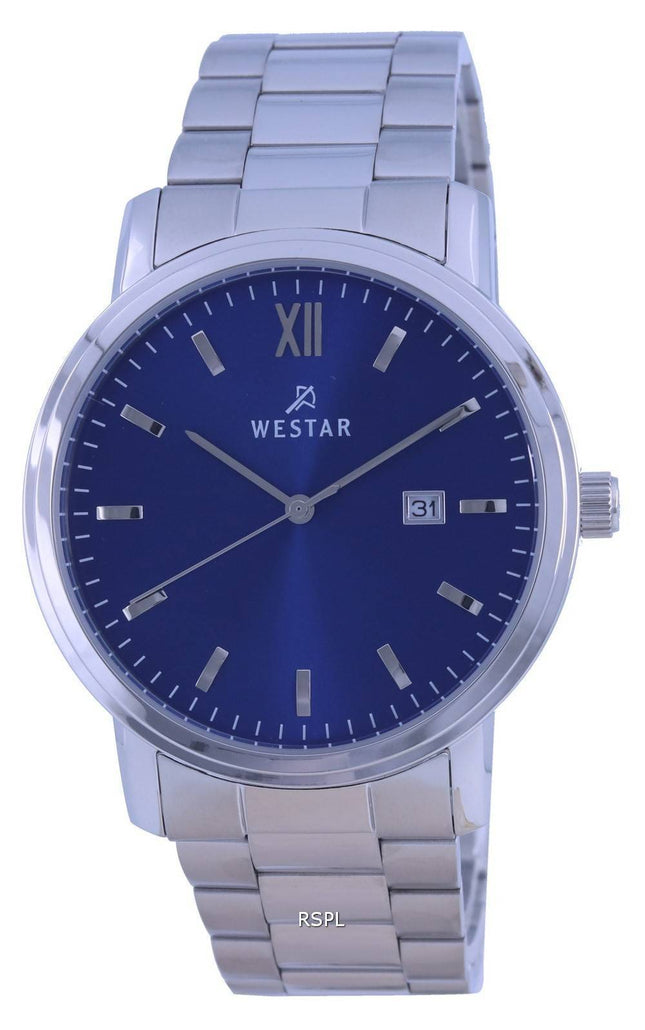 Westar Blue Dial Stainless Steel Quartz 50245 STN 104 herreur