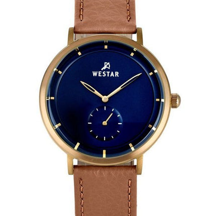 Westar profil læderrem Blue Dial Quartz 50246BZZ184 herreur