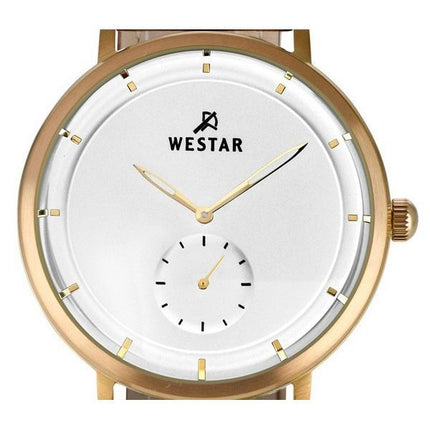 Westar profil læderrem Silver Dial Quartz 50246BZZ187 herreur