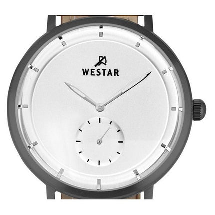 Westar profil læderrem Silver Dial Quartz 50246GGN187 herreur