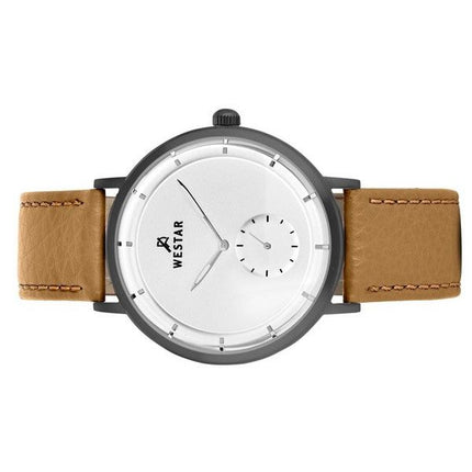 Westar profil læderrem Silver Dial Quartz 50246GGN187 herreur