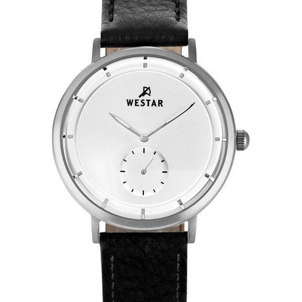 Westar profil læderrem Silver Dial Quartz 50246STN107 herreur