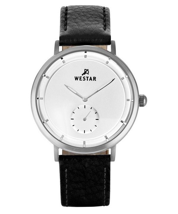 Westar profil læderrem Silver Dial Quartz 50246STN107 herreur