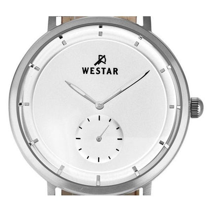 Westar profil læderrem Silver Dial Quartz 50246STN107 herreur