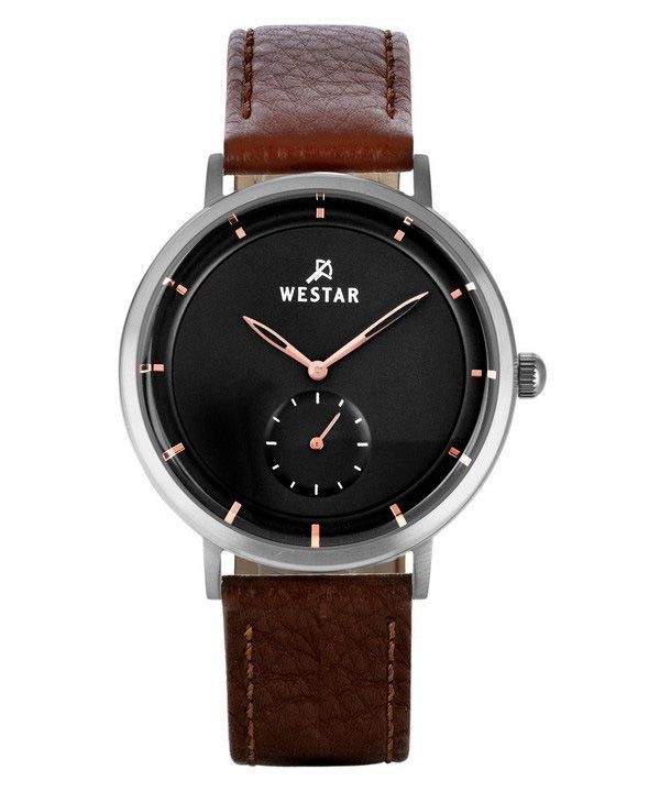 Westar profil læderrem Black Dial Quartz 50246STN623 herreur