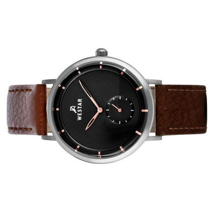 Westar profil læderrem Black Dial Quartz 50246STN623 herreur