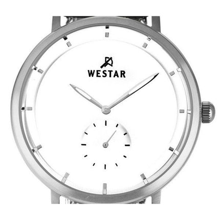 Westar profil rustfrit stål mesh hvid skive kvarts 50247STN101 herreur