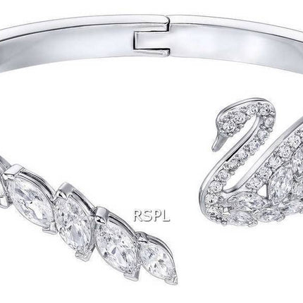 Swarovski 5258396 Swan Lake White Rhodium Plated Women&#39,s Armbånd