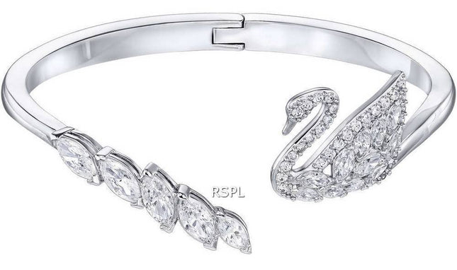 Swarovski 5258396 Swan Lake White Rhodium Plated Women&#39,s Armbånd