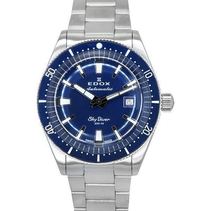 Edox Skydiver Date Limited Edition Rustfrit Stål Blue Dial Automatisk Diver&#39,s 80126 3BUM BUIN 300M herreur