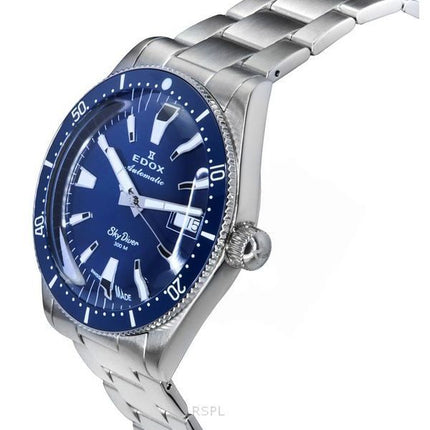 Edox Skydiver Date Limited Edition Rustfrit Stål Blue Dial Automatisk Diver&#39,s 80126 3BUM BUIN 300M herreur