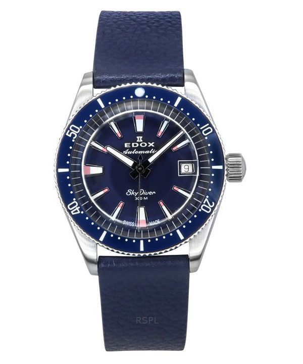 Edox Skydiver Limited Special Blue Dial Automatic Diver&#39,s 80131 3BUC BUICO 300M herreur med ekstra rem