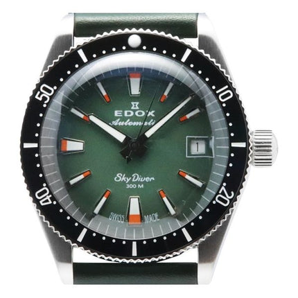 Edox Skydiver Special Edition Green Dial Automatic Diver&#39,s 801313NCVI 300M herreur med ekstra rem