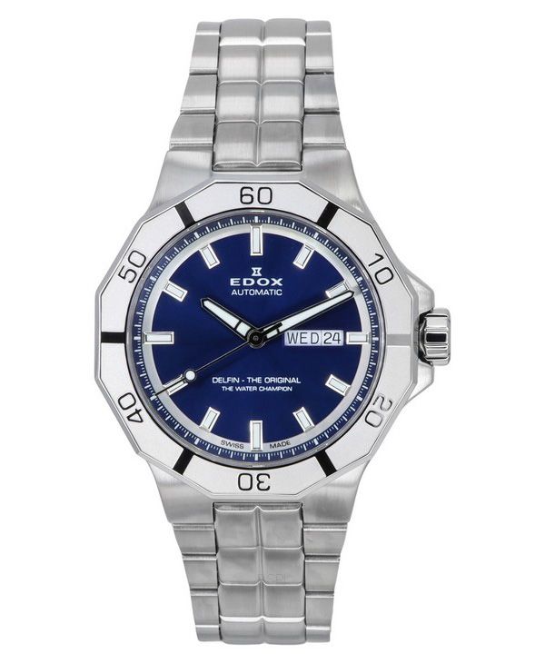 Edox Delfin The Original Day Date Blue Dial Automatic Diver's 88008 3M BUIN 200M herreur