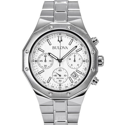 Bulova Classic Precisionist Chronograph Rustfrit Stål Sølv Urskive Quartz 96B408 100M herreur