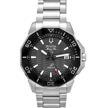 Bulova Marine Star Rustfrit Stål Sort Urskive Precisionist Quartz Diver&#39,s 96B434 200M herreur