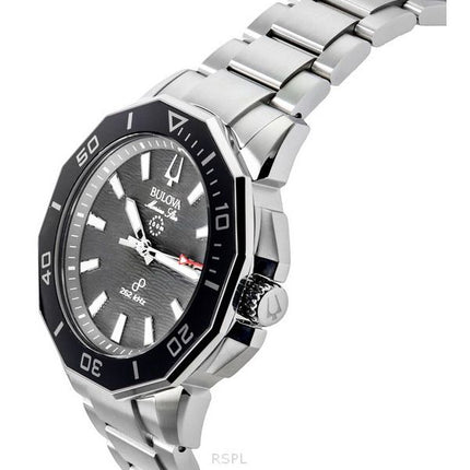 Bulova Marine Star Rustfrit Stål Sort Urskive Precisionist Quartz Diver&#39,s 96B434 200M herreur