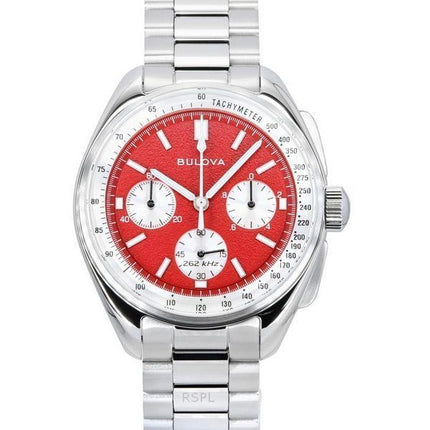 Bulova Lunar Pilot Chronograph Rustfrit Stål Red Dial Quartz 96K115 Herreur