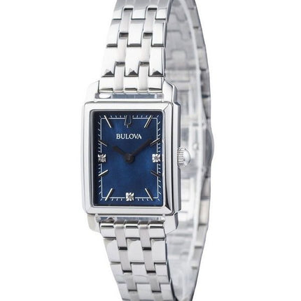 Bulova Classic Sutton Diamond Accent Rustfrit Stål Blå Urskive Kvarts 96P245 Dameur