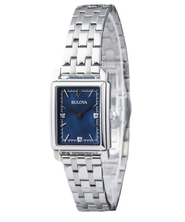 Bulova Classic Sutton Diamond Accent Rustfrit Stål Blå Urskive Kvarts 96P245 Dameur