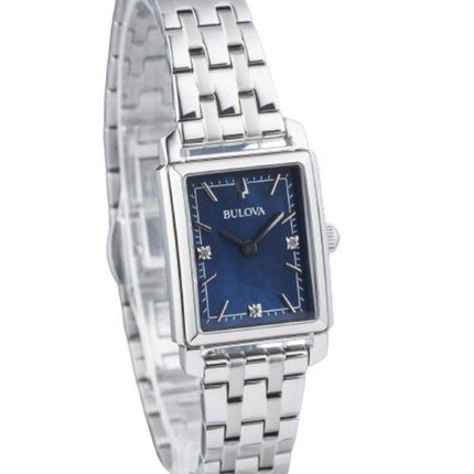 Bulova Classic Sutton Diamond Accent Rustfrit Stål Blå Urskive Kvarts 96P245 Dameur