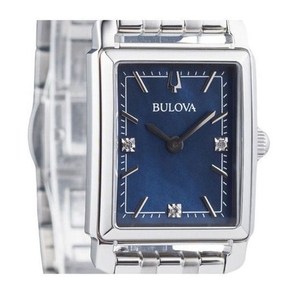 Bulova Classic Sutton Diamond Accent Rustfrit Stål Blå Urskive Kvarts 96P245 Dameur