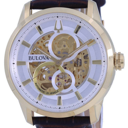 Bulova Classic Sutton Skeleton White Dial LÃ¦derrem Automatisk 97A138 herreur