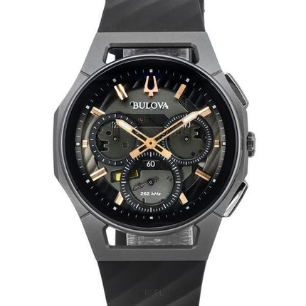 Bulova Curv Chronograph gummirem Grå Urskive Quartz 98A162 herreur