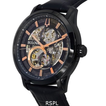 Bulova Classic Sutton Black Skeleton Dial Automatisk 98A283 Herreur