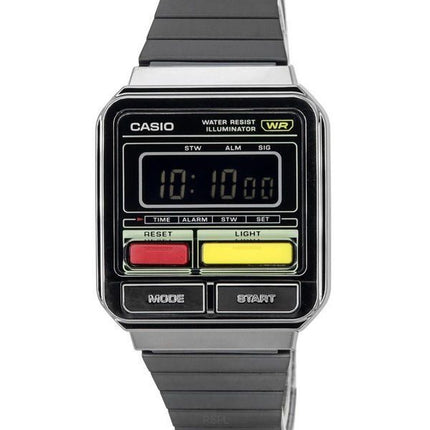 Casio Vintage Digital rustfrit stål armbånd Quartz A120WEGG-1B unisex ur