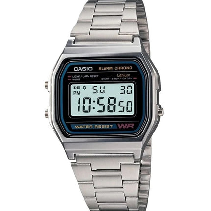 Casio Digital rustfrit stål daglig Alarm A158WA-1DF A158WA-1 Herreur