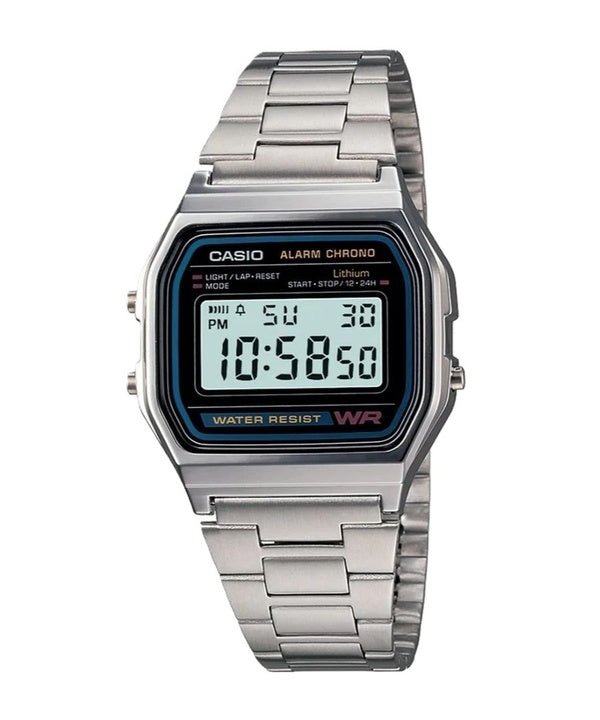 Casio Digital rustfrit stål daglig Alarm A158WA-1DF A158WA-1 Herreur