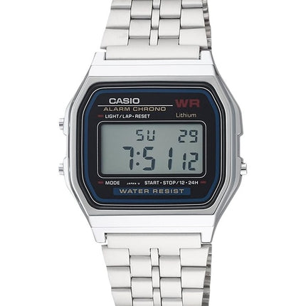 Casio Digital Alarm Chrono rustfrit stål A159WA-N1DF A159WA-N1 Herreur