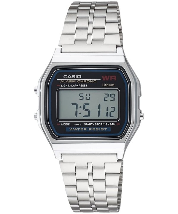 Casio Digital Alarm Chrono rustfrit stål A159WA-N1DF A159WA-N1 Herreur